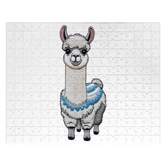 Peruvian Llama Red White National Flag Design Jigsaw Puzzles