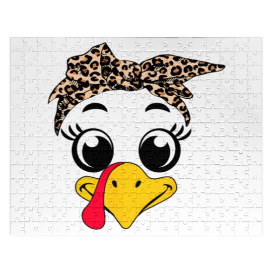 Leopard Print Headscarf Duck Face Jigsaw Puzzles