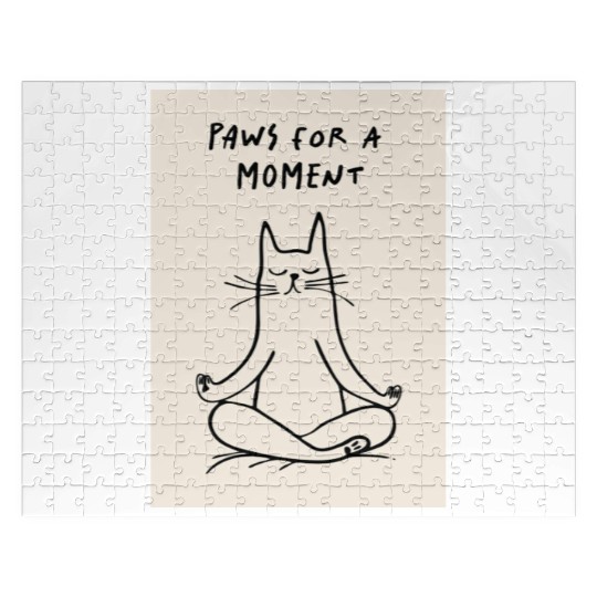 Yoga Cat Meditation Illustration Paws for a Moment Jigsaw Puzzles