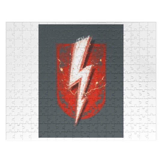 Red Lightning Bolt Graphic – Superhero Thunder Jigsaw Puzzles