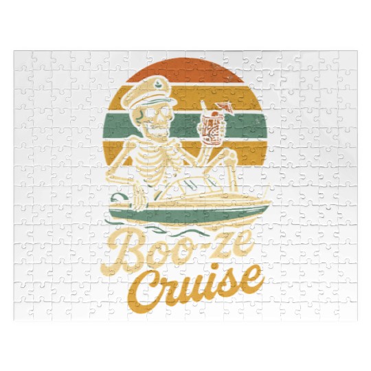 "Booze Cruise Jigsaw Puzzles - Funny Skeleton Boat Captai