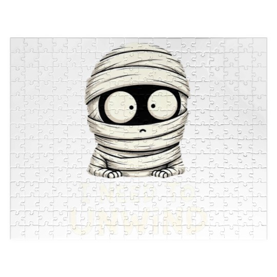 I Need to Unwind Funny Mummy Halloween  Jigsaw Puzzles