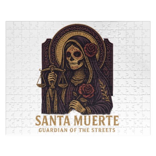 Santa Muerte – Mexican Folk Art Streetwear Jigsaw Puzzles