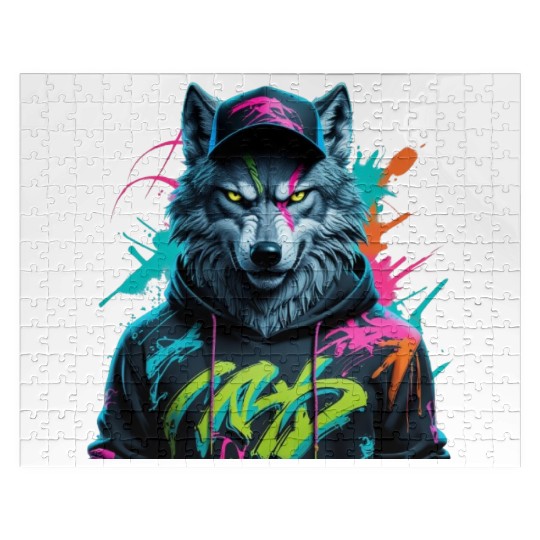 Neon Wolf Streetwear Jigsaw Puzzles