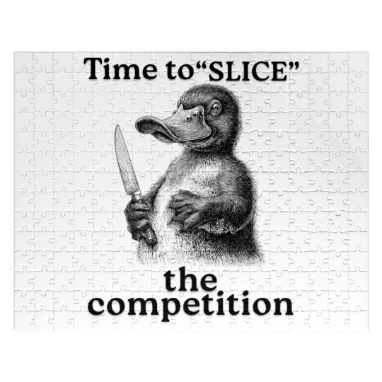 Funny Platypus with Knife - Slice the Competition Jigsaw Puzzles