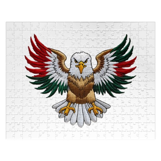 Majestic Bald Eagle with National Colors Jigsaw Puzzles