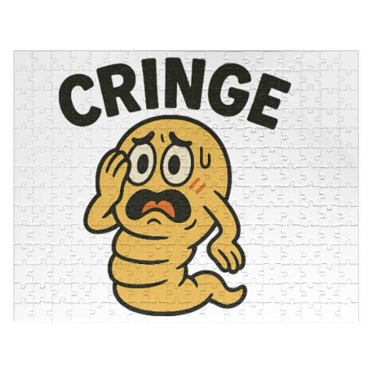 Cringe Meme Worm Illustration Jigsaw Puzzles