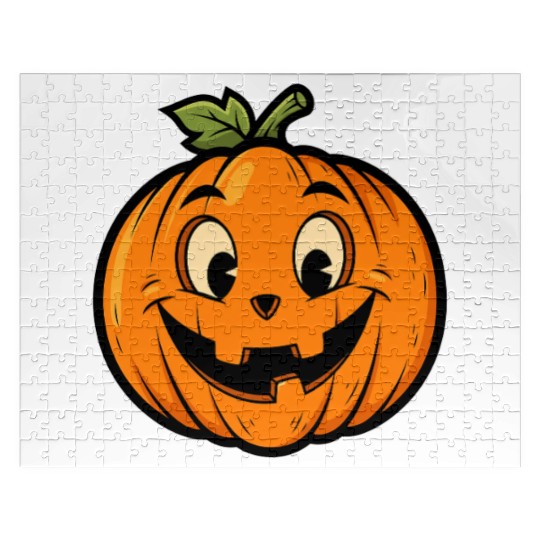 Playful Jack-o'-Lantern Cartoon Design Jigsaw Puzzles