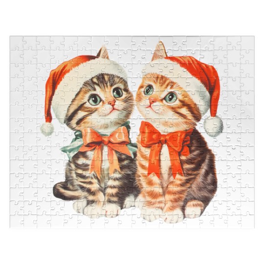 Festive Kittens in Santa Hats Jigsaw Puzzles