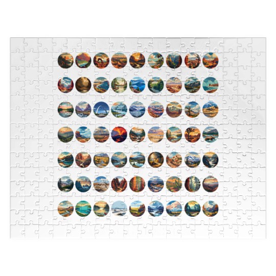 All US National Park Checklist Bucket List Jigsaw Puzzles