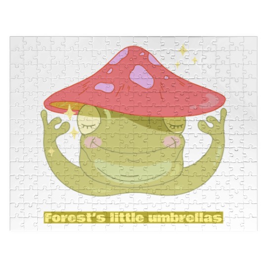 Whimsical Forest Umbrella Mushroom Design Jigsaw Puzzles