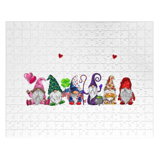Happy Everything Gnomes Every Seasons All Year Jigsaw Puzzles