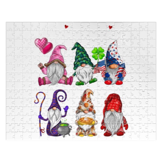 Happy Everything Gnomes Every Seasons All Year Jigsaw Puzzles