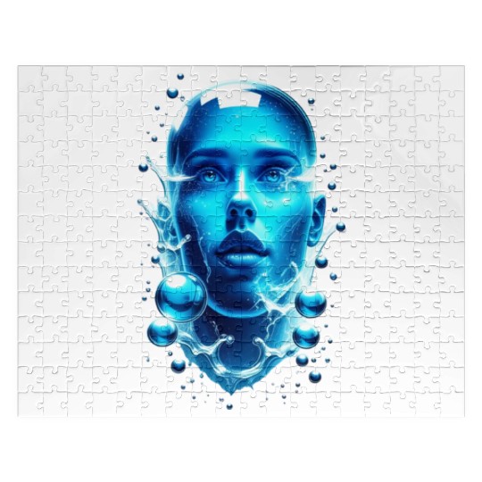 Futuristic Water-Alien Portrait Jigsaw Puzzles