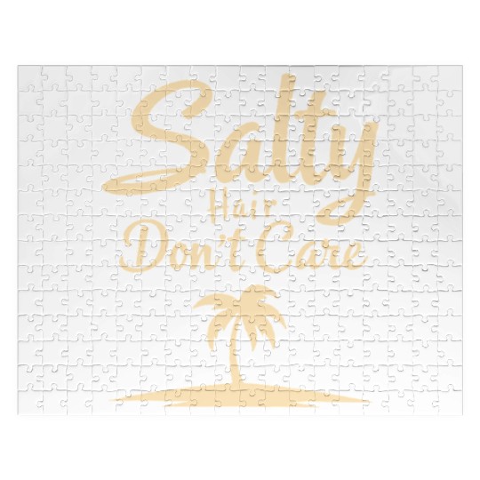 Salty Hair Don't Care Beach Vibes Jigsaw Puzzles