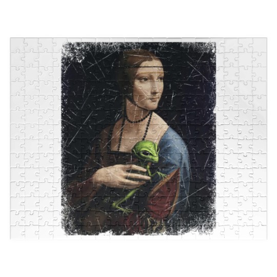 Classical Woman with Alien Companion Print Jigsaw Puzzles