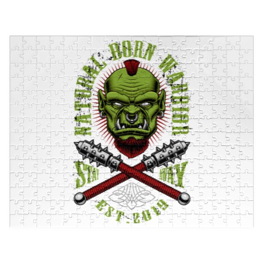 Gothic Ogre Tattoo Style Warrior Jigsaw Puzzles