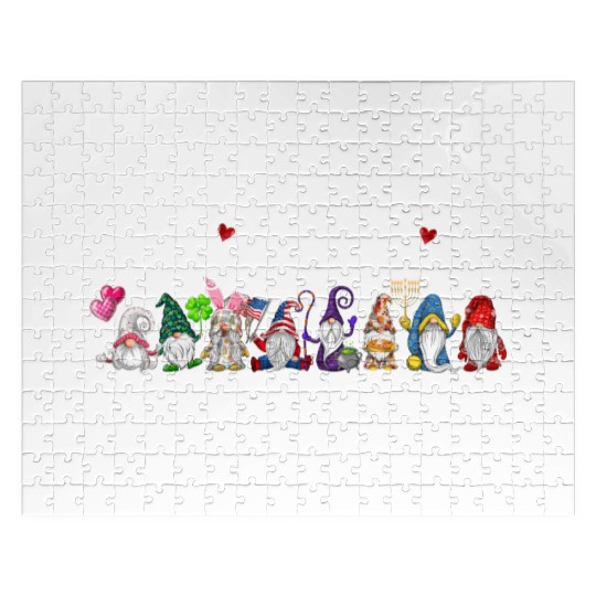 Happy Everything Gnomes Every Seasons All Year Jigsaw Puzzles