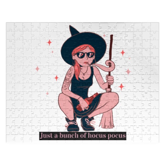 Witch Girl Hocus Pocus Illustration Jigsaw Puzzles