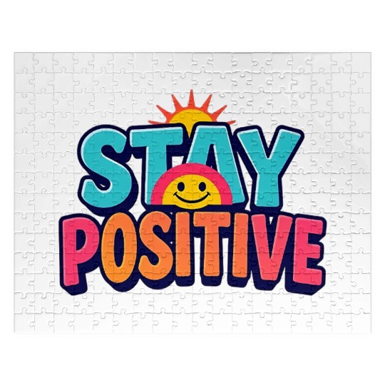 Vibrant Stay Positive Sun Design Jigsaw Puzzles