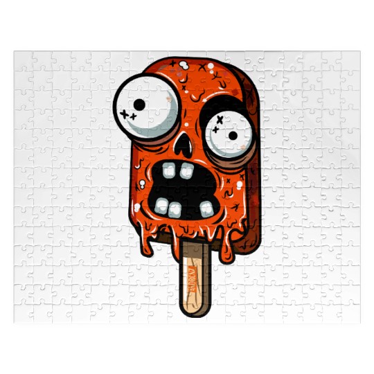 ice cream zombie 02 Orange grunge sour scream Pop Jigsaw Puzzles