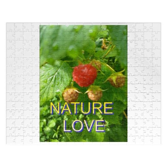 Vivid Raspberry and Greenery Nature Design Jigsaw Puzzles