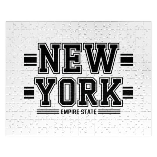 New York City Skyline Typography Design Jigsaw Puzzles