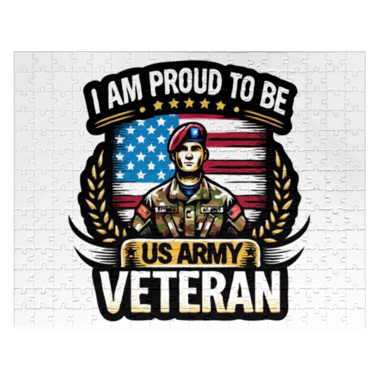 Proud US Army Vet Emblem Jigsaw Puzzles
