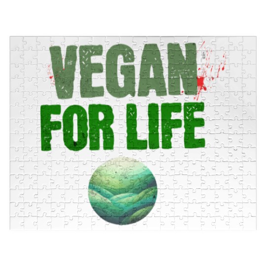 Vegan for Life Earth Theme Design Jigsaw Puzzles
