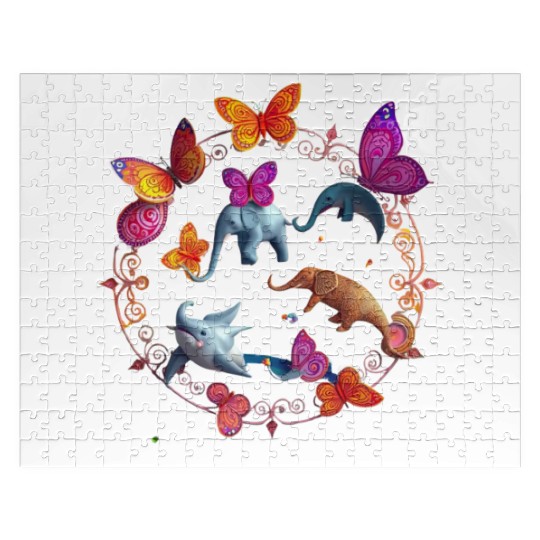 Whimsical Forest Animal Circle Jigsaw Puzzles