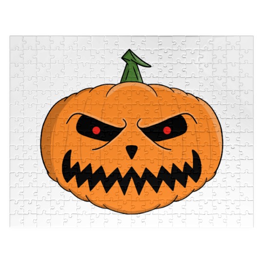 Menacing Jack-O'-Lantern Halloween Design Jigsaw Puzzles