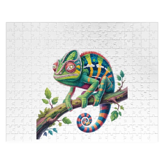 Camouflaged Chameleon Pride Jigsaw Puzzles