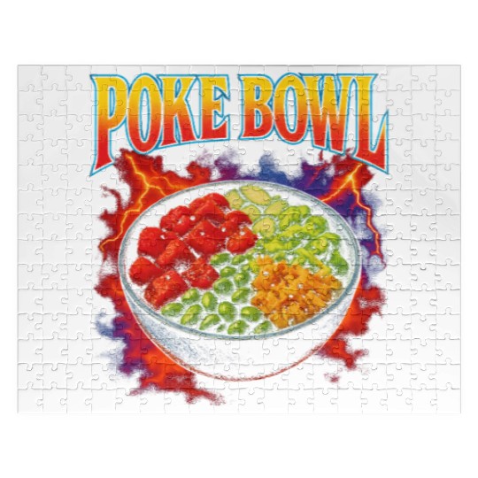 Poke Bowl Favorite Food Funny Weird 90s Poke Bowl Jigsaw Puzzles