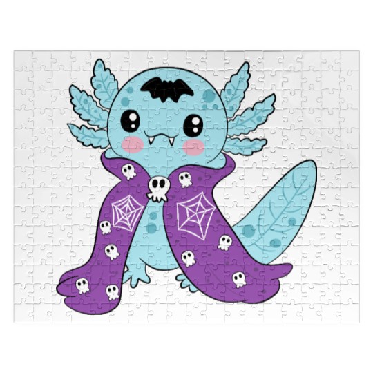 Cute Blue Vampire Axolotl Jigsaw Puzzles