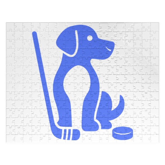Dachshund Beagle hockey pet silhouette minimalist Jigsaw Puzzles