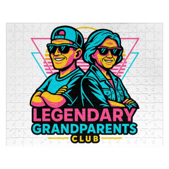 Legendary Grandparents Retro Neon Jigsaw Puzzles