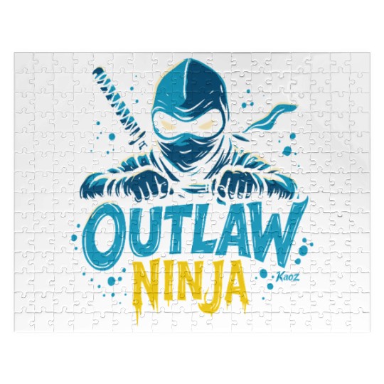 Outlaw Ninja Cartoon Design Jigsaw Puzzles