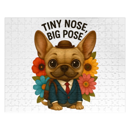 Tiny Nose Big Pose Chihuahua Back to School  Jigsaw Puzzles