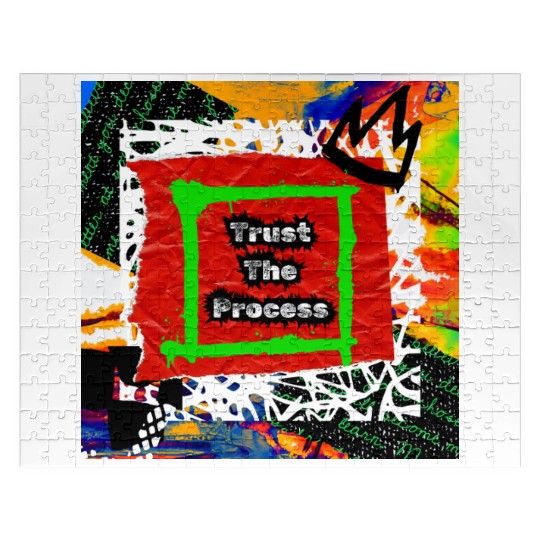 Trust The Process Graffiti Style | Green Version Jigsaw Puzzles