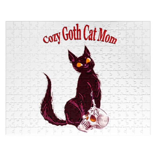 Cozy Gothic Cat Mom Jigsaw Puzzles