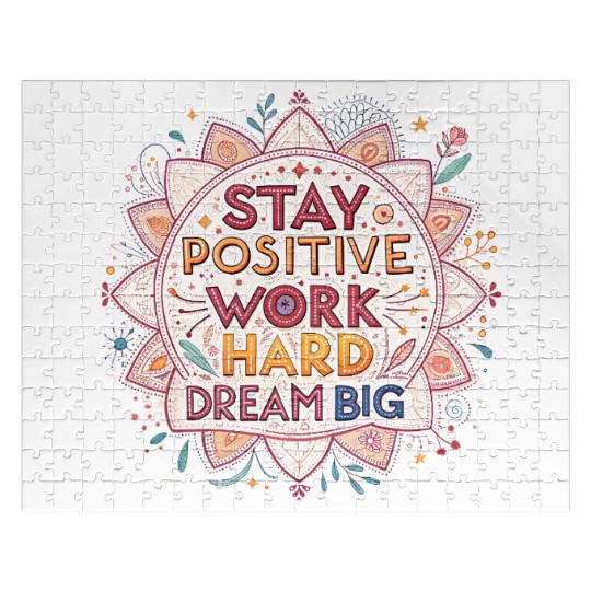 Inspirational Mandala with Motivational Quotes Jigsaw Puzzles