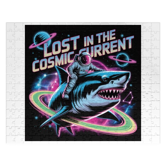 Cosmic Shark Astronaut Adventure Jigsaw Puzzles
