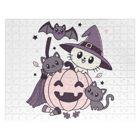 Halloween Kawaii Cat Pumpkin Ghosts Jigsaw Puzzles