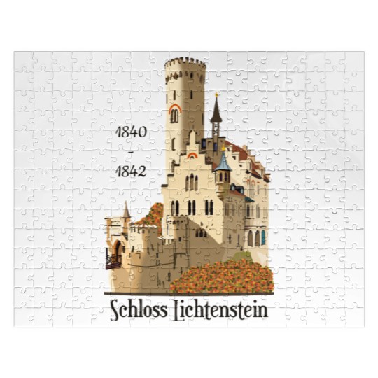 Lichtenstein Castle, hand-drawn. Germany Jigsaw Puzzles