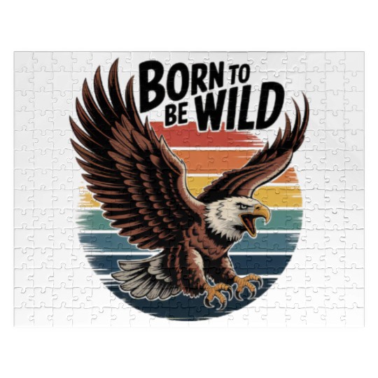 Born to Be Wild Eagle Illustration Jigsaw Puzzles
