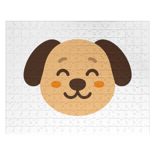 Minimal Dog Face – Cute Puppy Jigsaw Puzzles