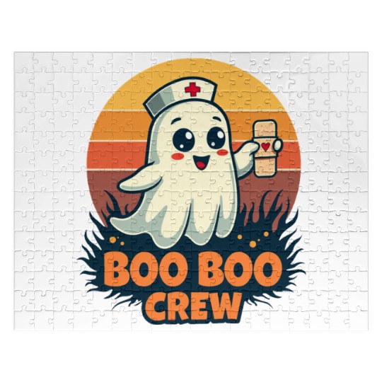 Halloween Boo Boo Crew Cute Ghost Nurse Doctor Jigsaw Puzzles