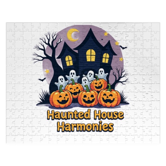 Haunted House Harmonies Halloween Design Jigsaw Puzzles