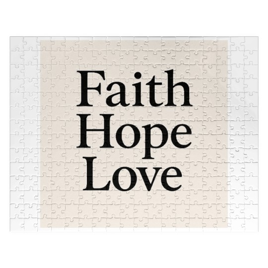 Inspirational Faith Hope Love Typography Jigsaw Puzzles