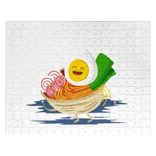 Cute Ramen Bowl with Smiling Egg Jigsaw Puzzles